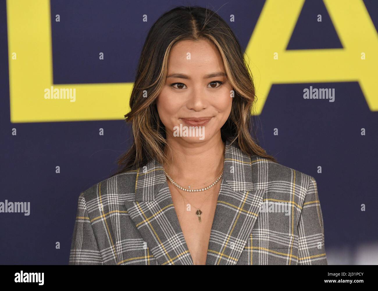 Jamie Chung arrives at the AMBULANCE Los Angeles Premiere held at the