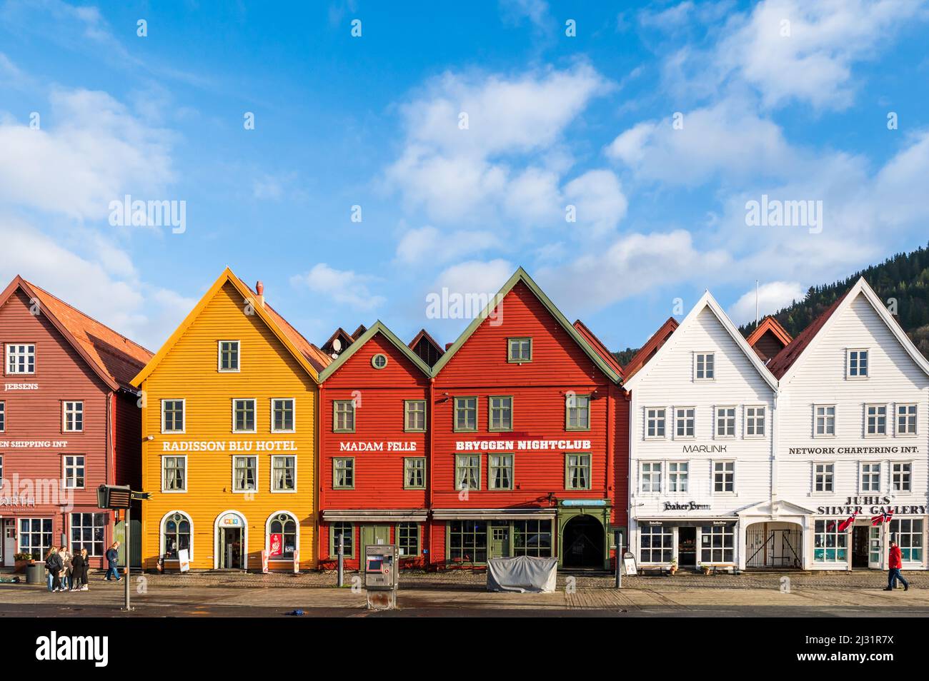 Hanseatic Bryggen, Kontorhäuser, Bergen, Unesco World Heritage Site, Hordaland, Norway, Europe Stock Photo
