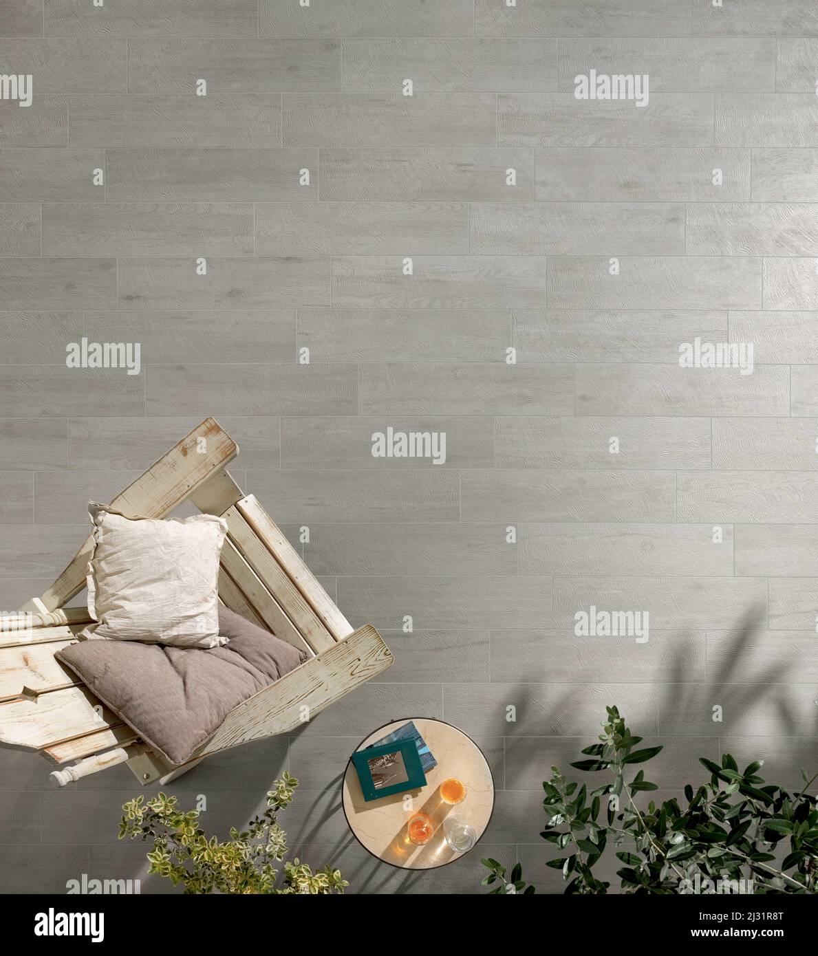 Modern interior design of room with elegant gray tiles, seamless ...