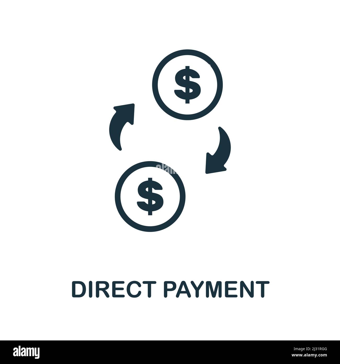 Direct Payment icon. Monochrome simple Direct Payment icon for templates, web design and infographics Stock Vector
