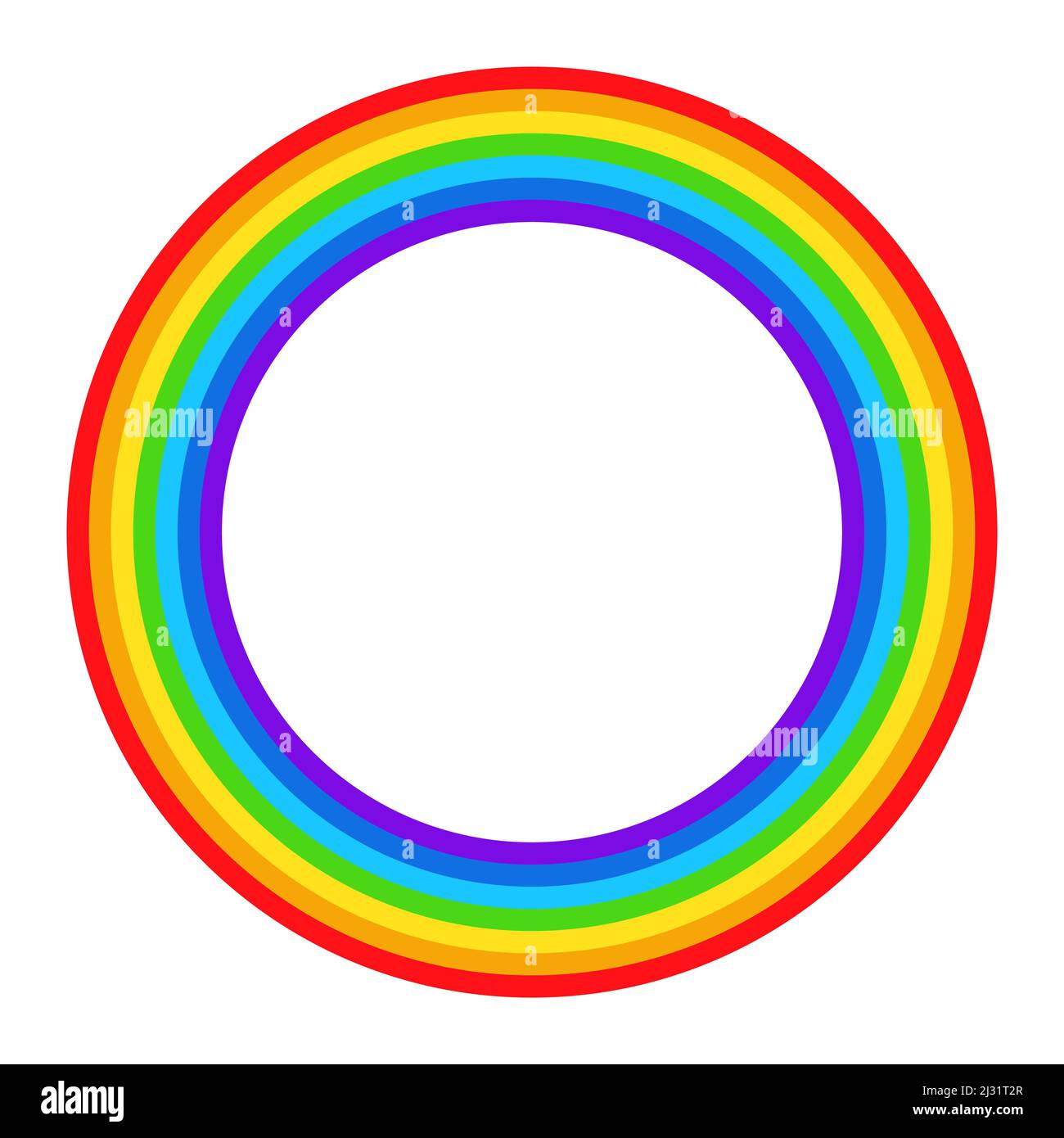 Circle rainbow icon. Full round shape of color spectrum. Vector illustration isolated on white Stock Vector