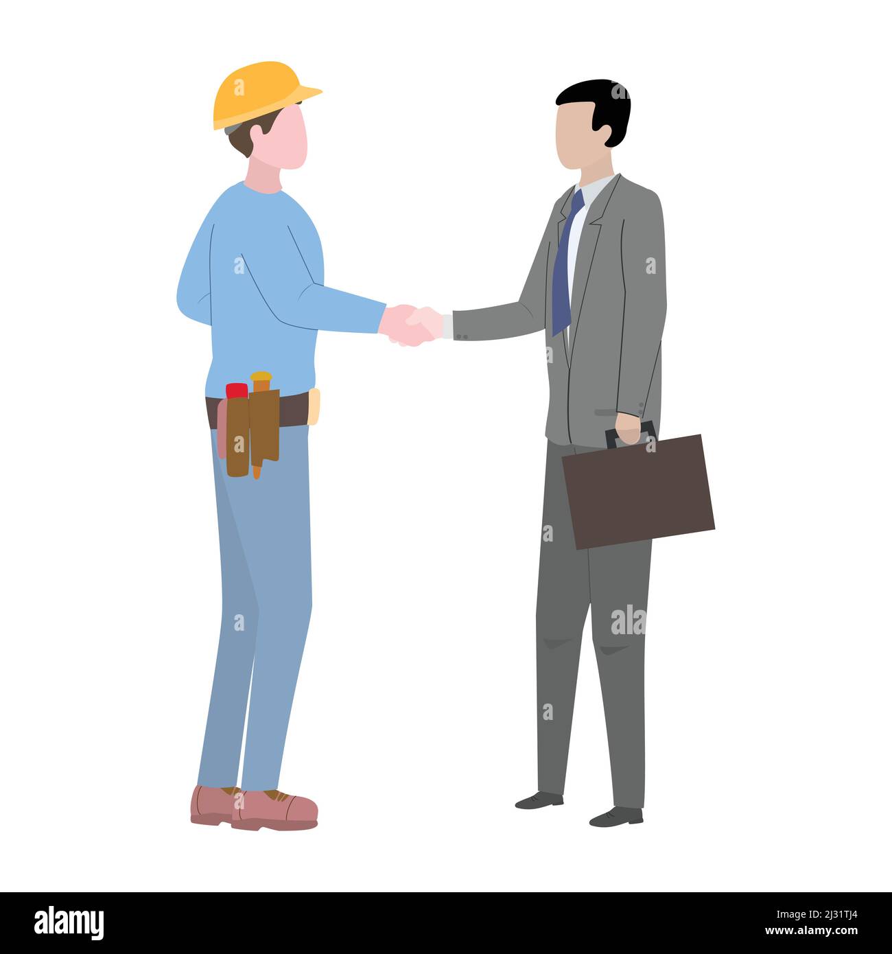 Construction Engineering Industrial Workers Project Manager.Flat design