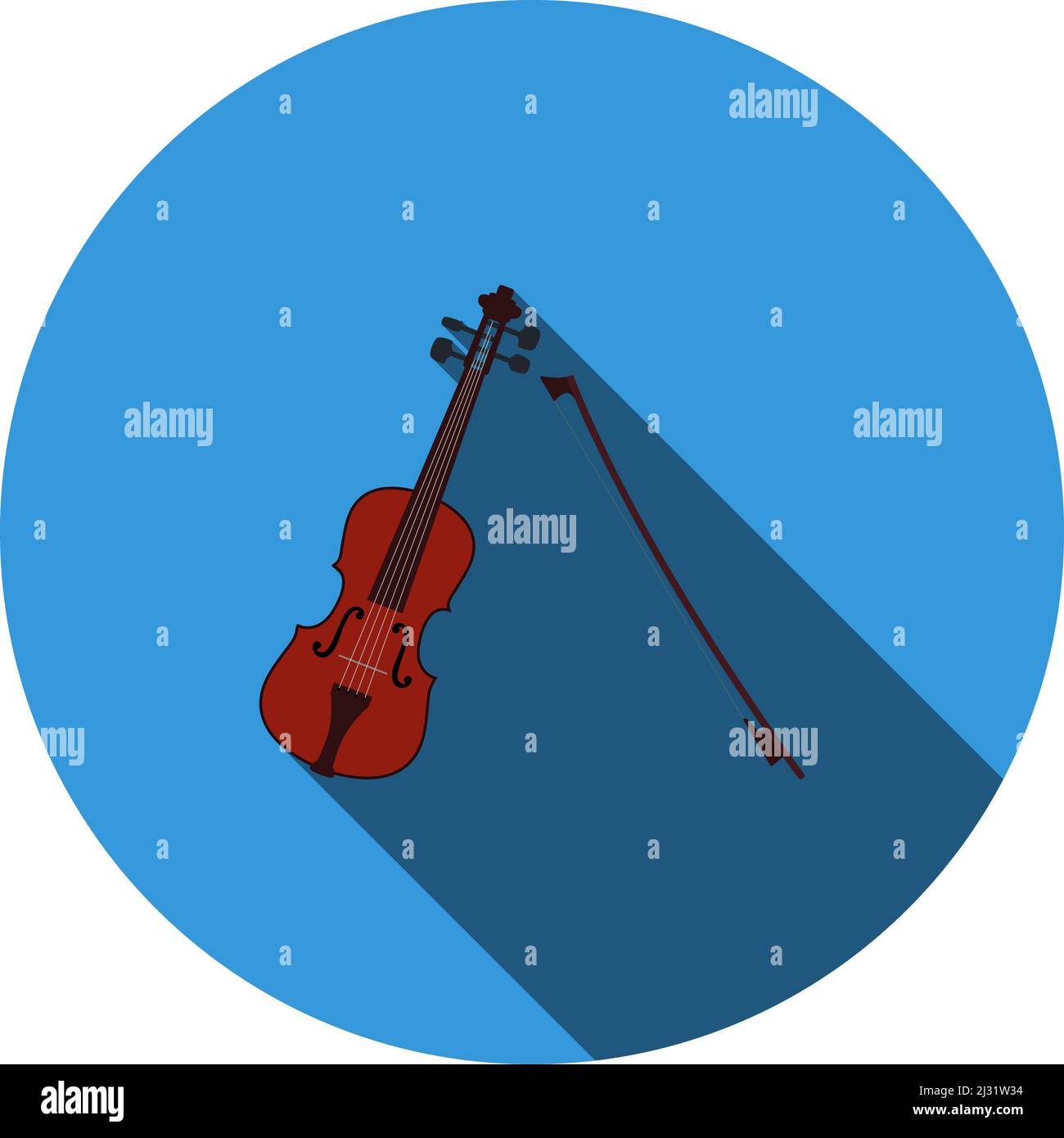 Violin Icon. Editable Bold Outline With Color Fill Design. Vector ...