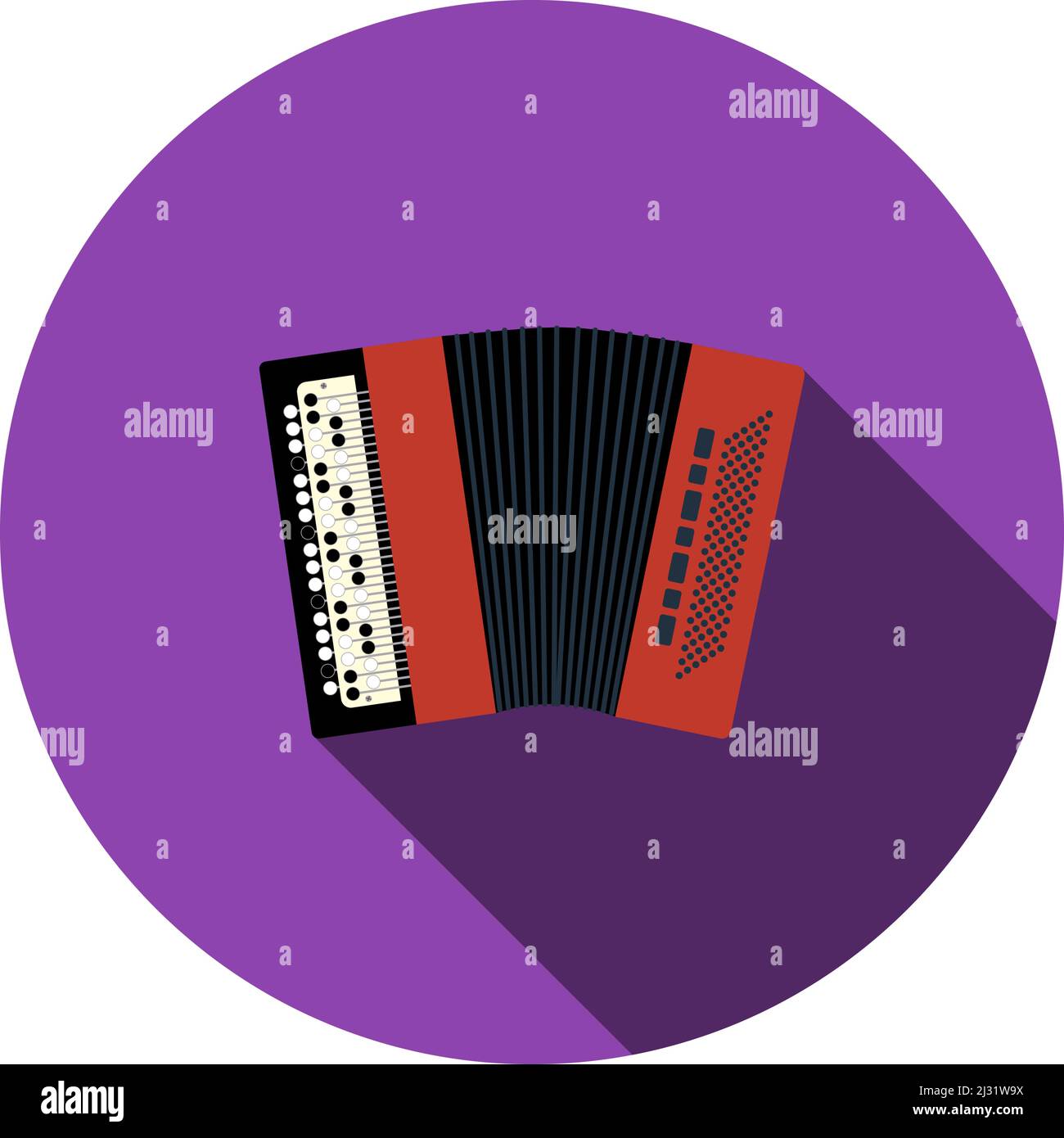 Accordion Icon. Editable Bold Outline With Color Fill Design. Vector Illustration Stock Vector