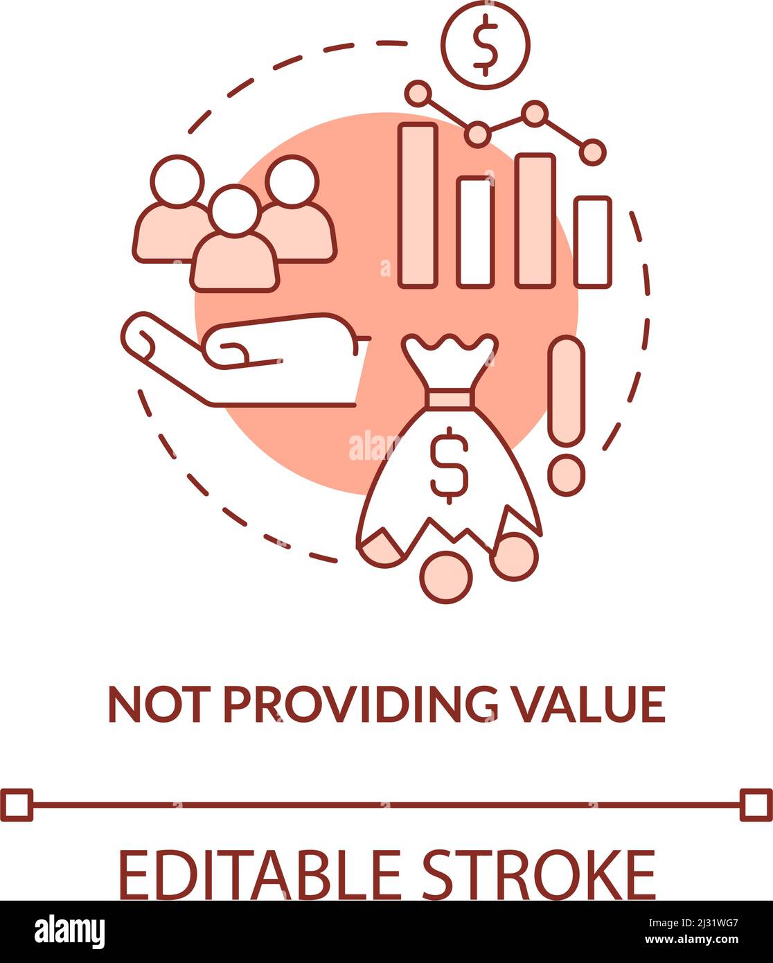 Not providing value terracotta concept icon Stock Vector Image & Art ...