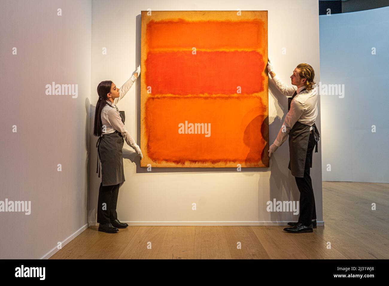 Mark Rothko Masterworks LONDON, UK. 5 April, 2022 . MARK ROTHKO Untitled (Shades of Red) oil on ...