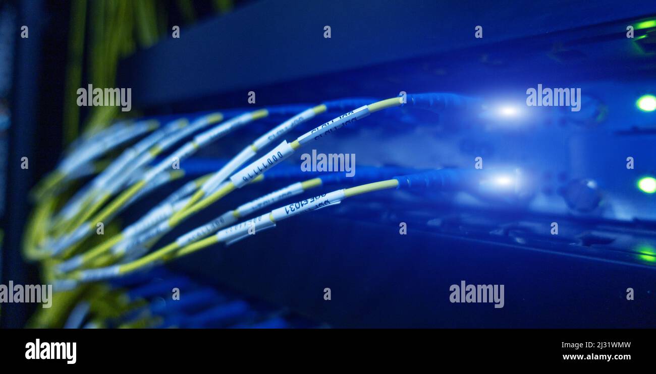 Optic and hub server room data center Stock Photo - Alamy
