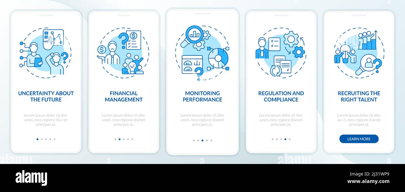 Biggest challenges facing business blue onboarding mobile app screen ...