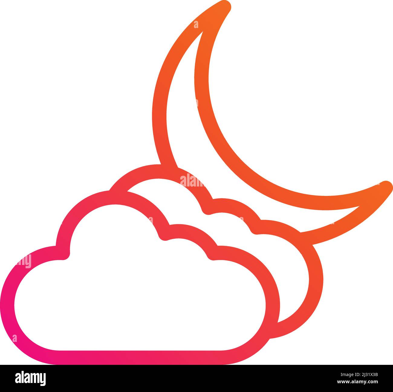 Cloudy Night Vector Icon Design Illustration Stock Vector Image & Art ...