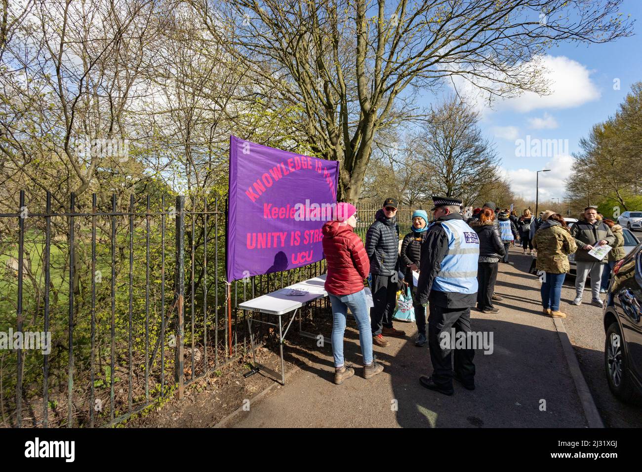 protesters demonstrating outside of walleys quarry waste landfill site Silverdale because of the rotten smell hence 'stop the stink' campaign Stock Photo