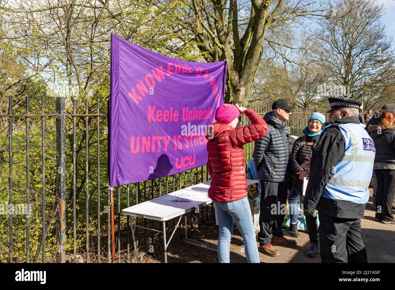 protesters demonstrating outside of walleys quarry waste landfill site
