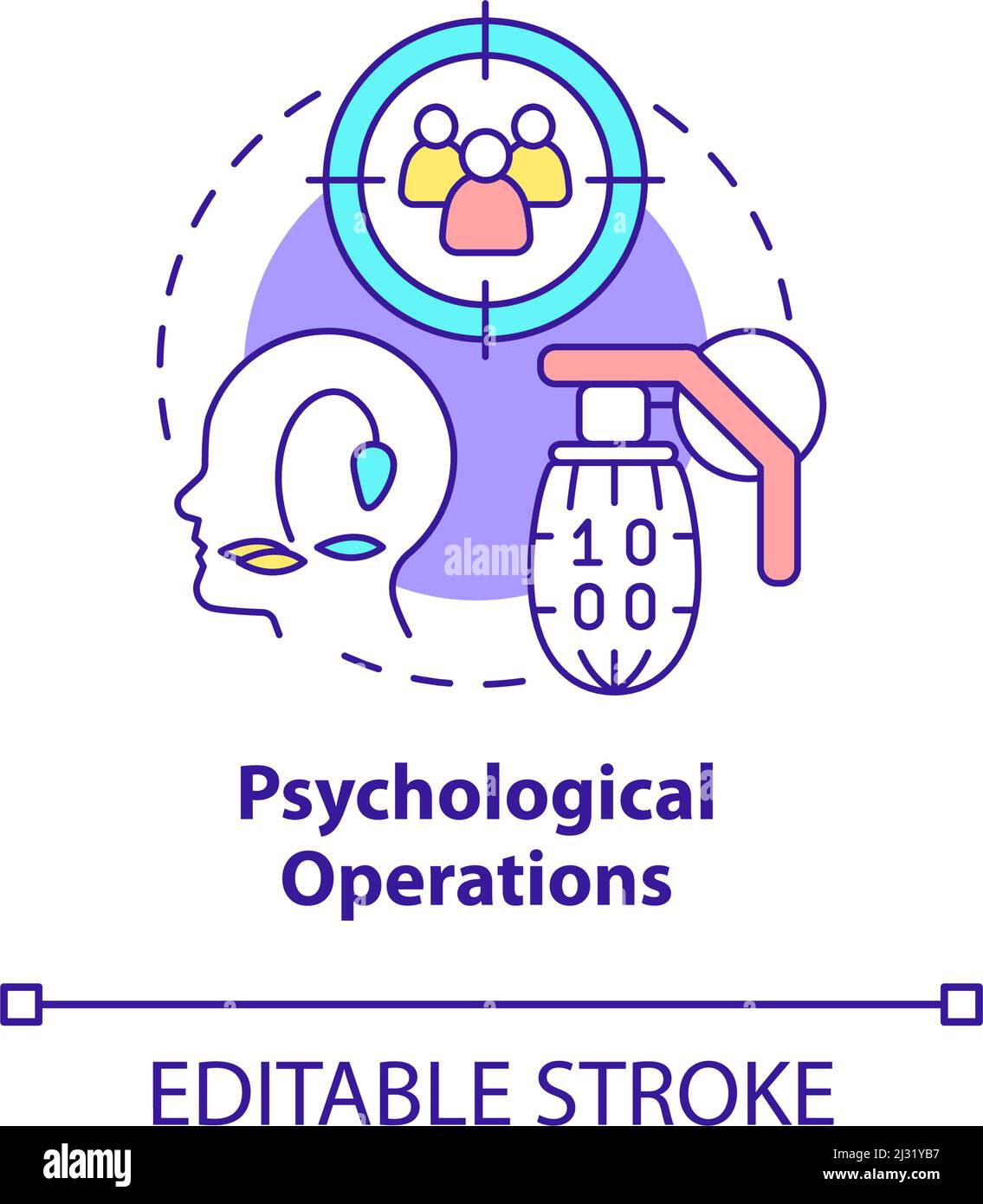 Psychological operations concept icon Stock Vector