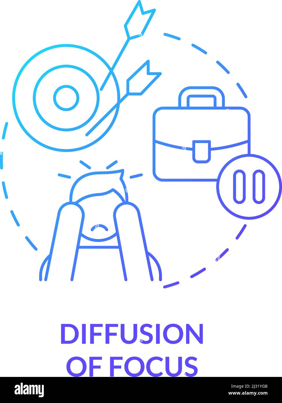 Diffusion of focus blue gradient concept icon Stock Vector Image & Art ...