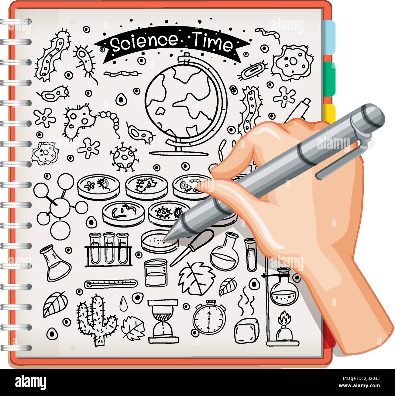 Hand drawn doodle icons on paper illustration Stock Vector Image & Art ...