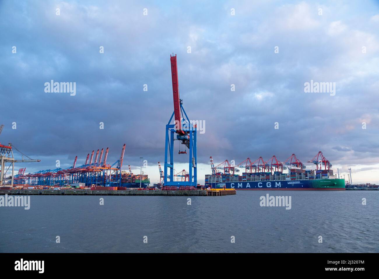 Container Terminal Burchardkai, harbour, Hamburg, Germany Stock Photo