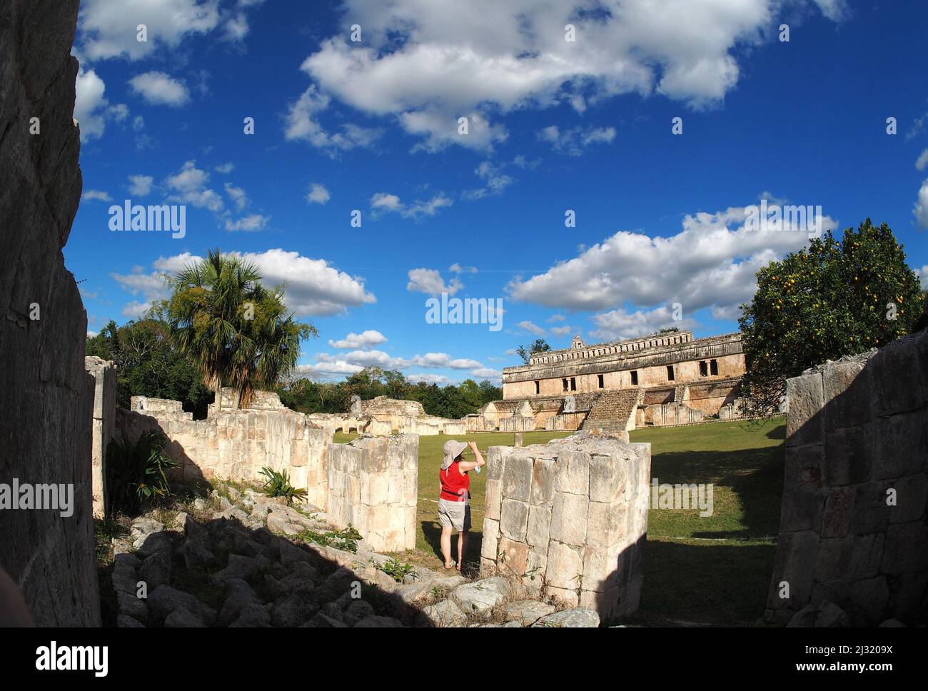 Mayan excavation of Kabah at Ruta Puuc, Yucatan, Mexico c. MR: Andrea Seifert Stock Photo