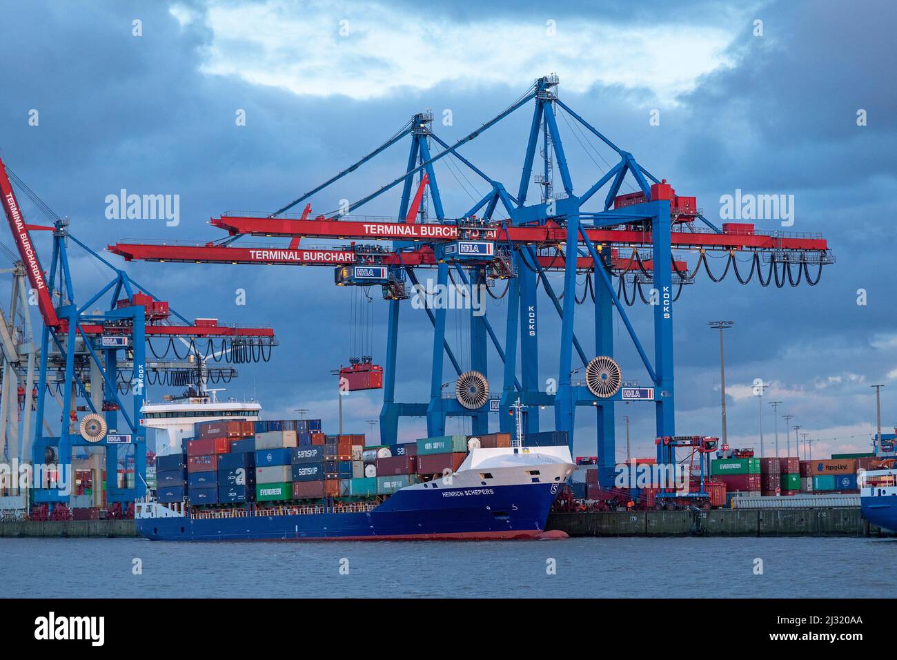 Container Terminal Burchardkai, harbour, Hamburg, Germany Stock Photo