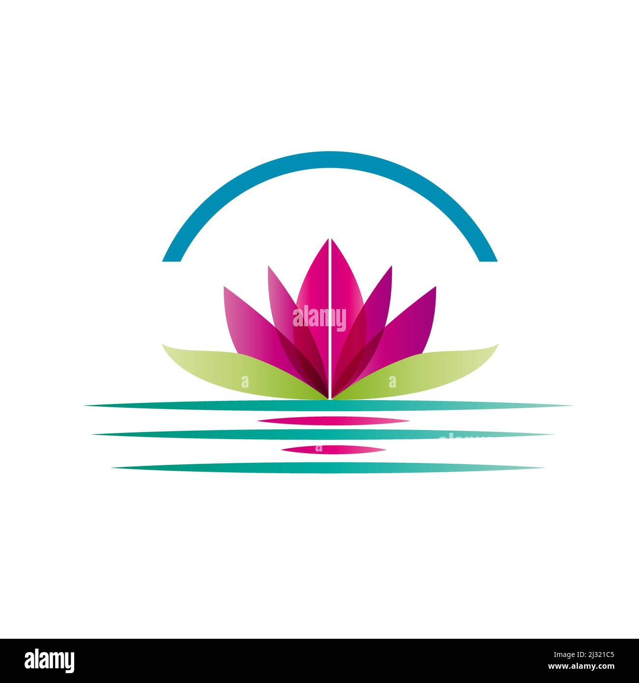 Water lily on a pond. Abstract logo for spa, beauty center and farmhouse. Vector pattern Stock Vector