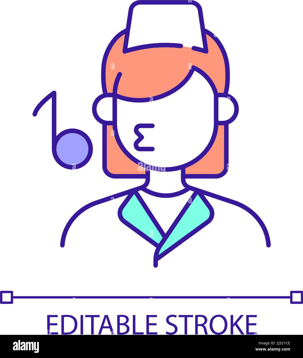 Unqualified nurse RGB color icon Stock Vector