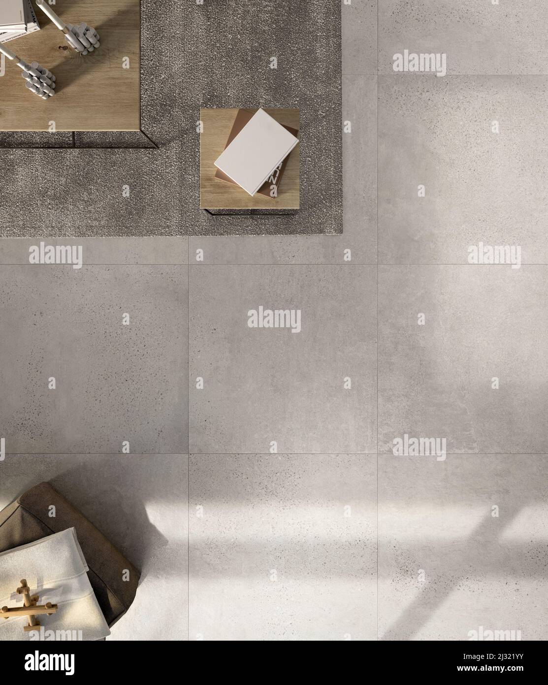 Modern interior design of room with elegant gray tiles, seamless ...
