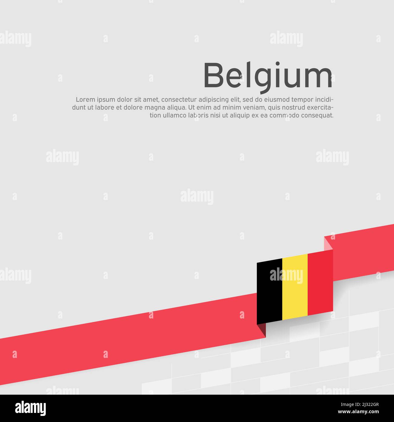 Belgium flag background. Belgium flag colored ribbon on a white ...