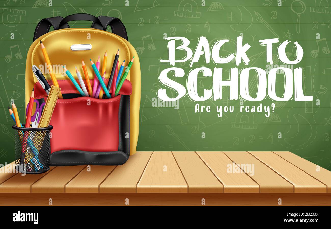 Back to school vector design. Back to school text in chalkboard ...
