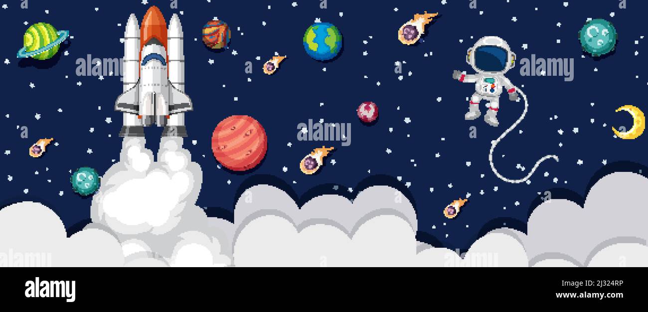 Space element in space background illustration Stock Vector Image & Art ...