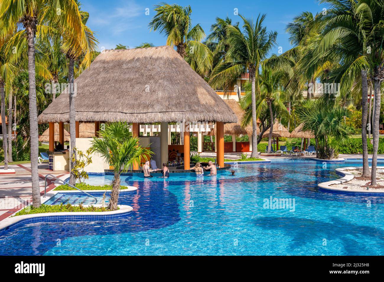 Tulum, Mexico - March 25, 2022: View of swimming pools at the Bahia ...