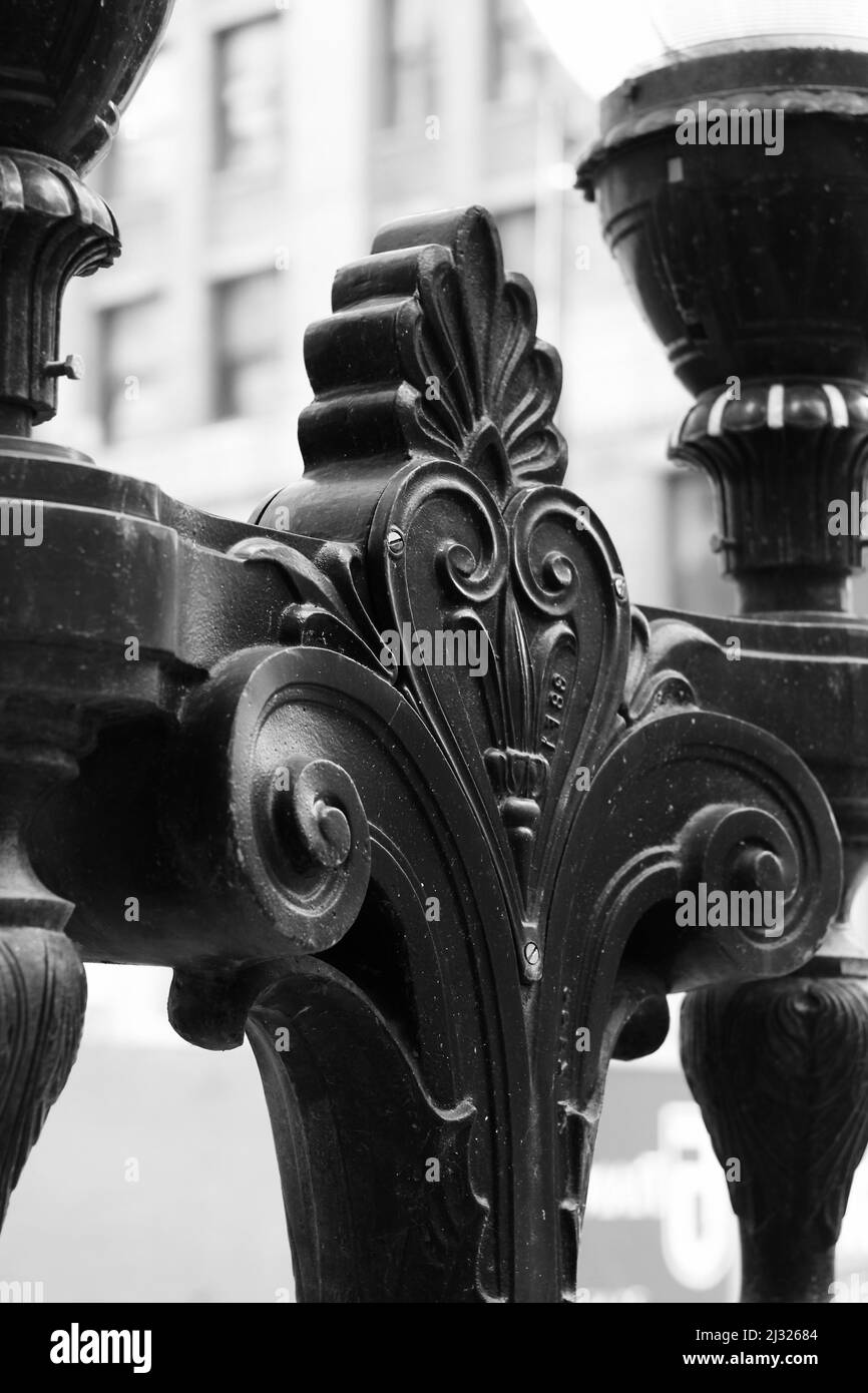 Decorative black metal street furniture Stock Photo Alamy