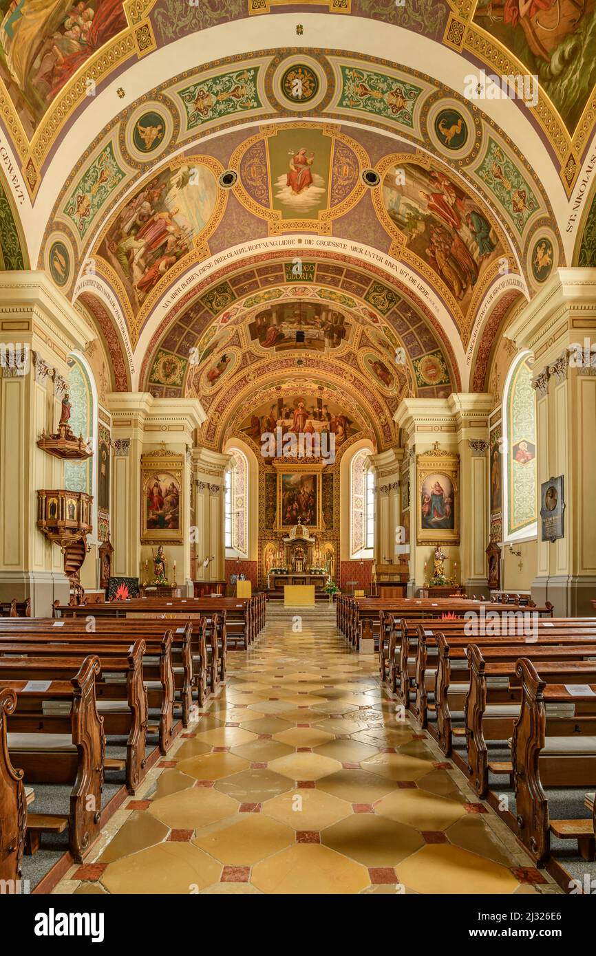 Interior shot of the parish church of St. Nikolaus, Bad Ischl