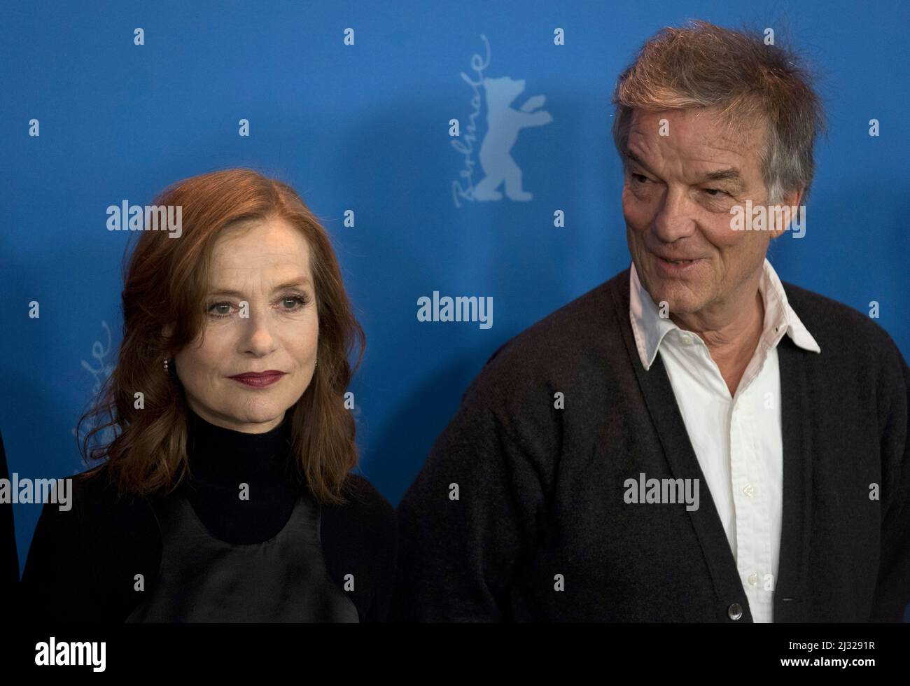 Isabelle Huppert, Benoit Jacquot - Photocall zum Spielfilm 'Eva', Berlinale 2018, 17. Februar 2018, Berlin. Stock Photo