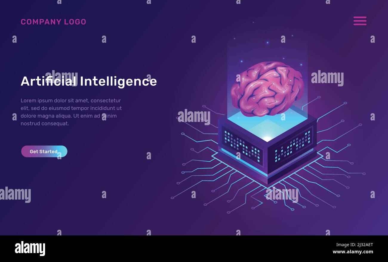 Artificial intelligence or ai isometric concept vector illustration ...
