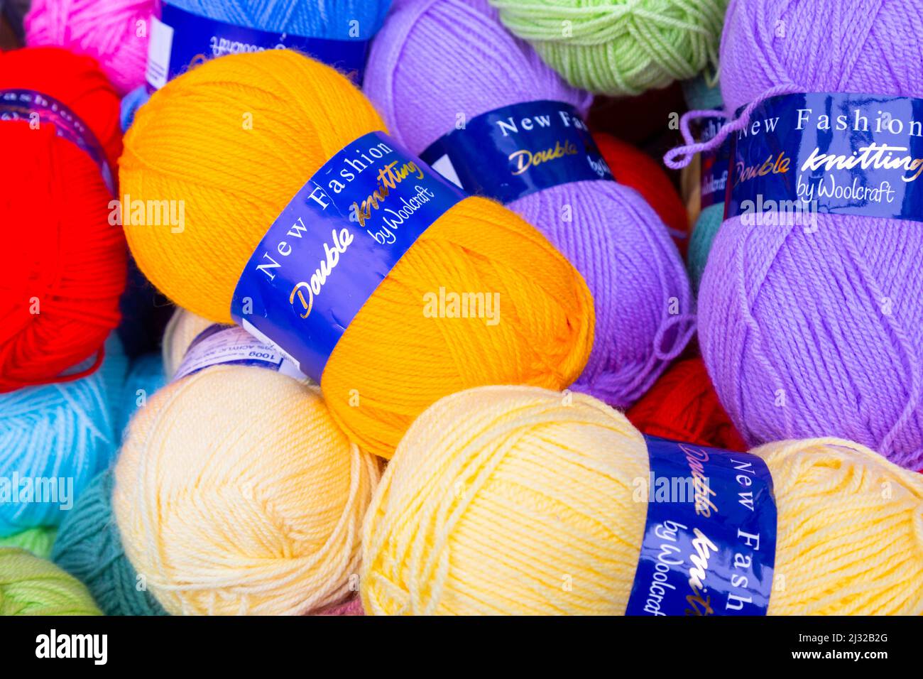 Balls of wool, UK Stock Photo