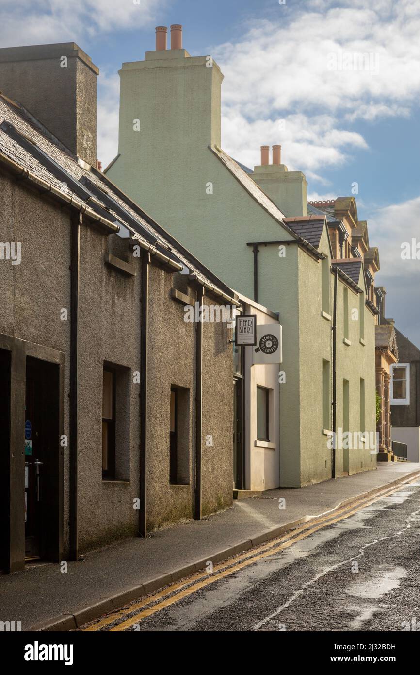 Street of terraced houses, Kirkwall, Orkney, UK 2022 Stock Photo