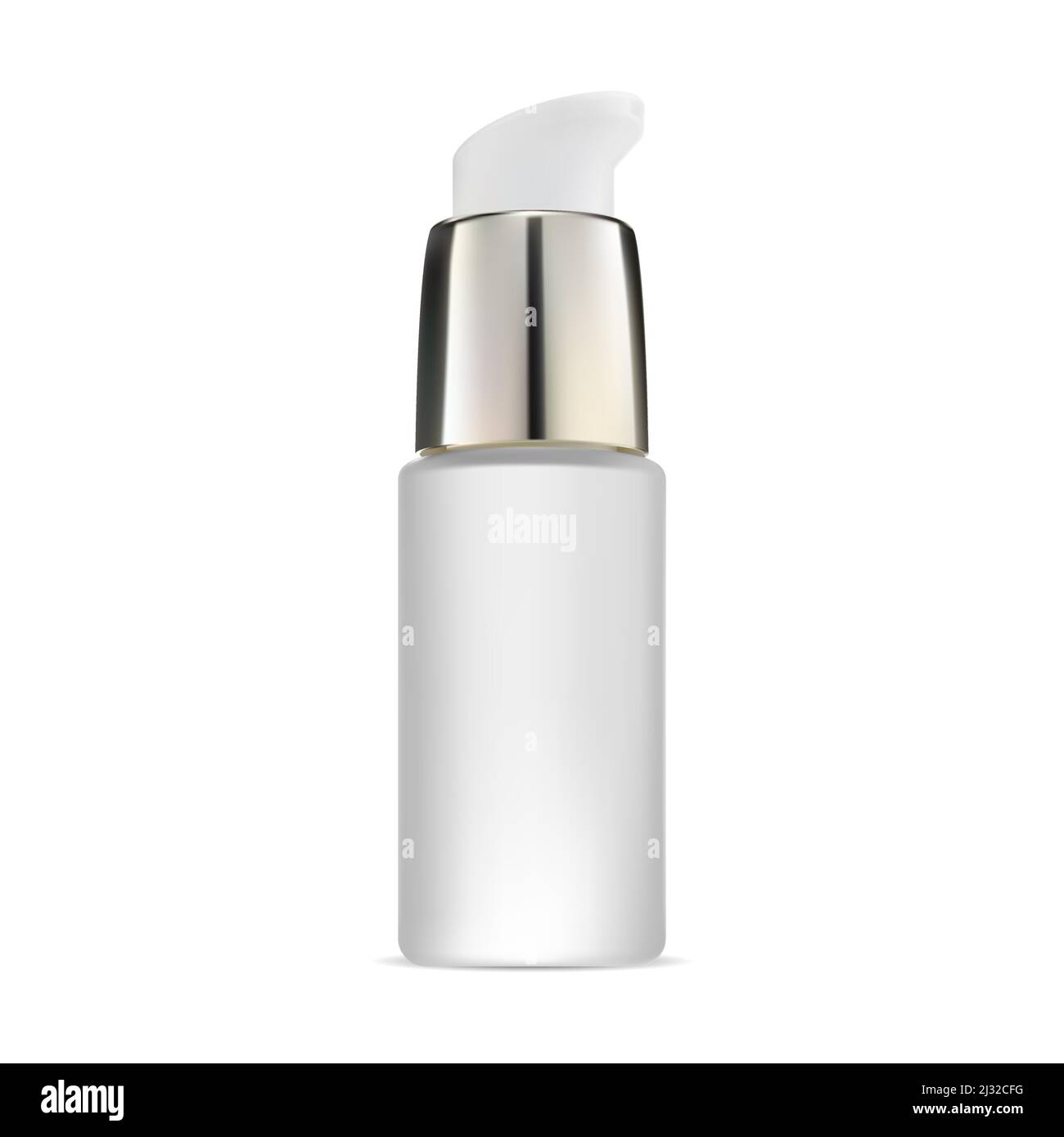 Cosmetic serum pump bottle mockup. Essence container package, airless
