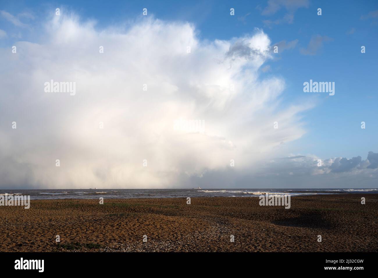 Snow cloud Bawdsey Ferry Suffolk England Stock Photo