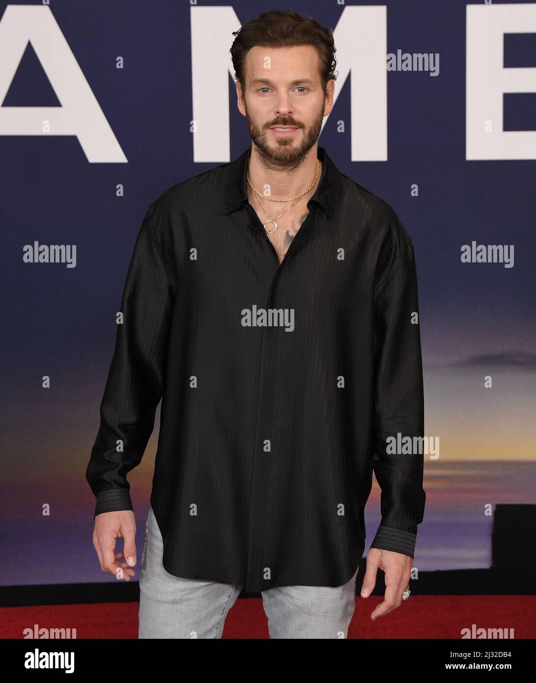 Los Angeles, USA. 04th Apr, 2022. Matt Pokora arrives at the AMBULANCE Los Angeles Premiere held at the Academy Museum of Motion Pictures in Los Angeles, CA on Monday, ?April 4, 2022. (Photo By Sthanlee B. Mirador/Sipa USA) Credit: Sipa USA/Alamy Live News Stock Photo