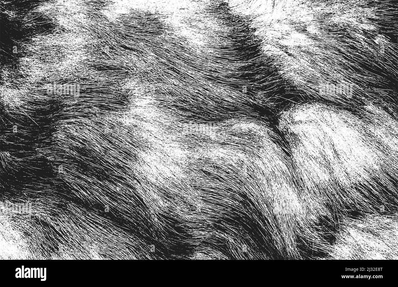 Distressed overlay texture of natural fur, grunge vector background ...