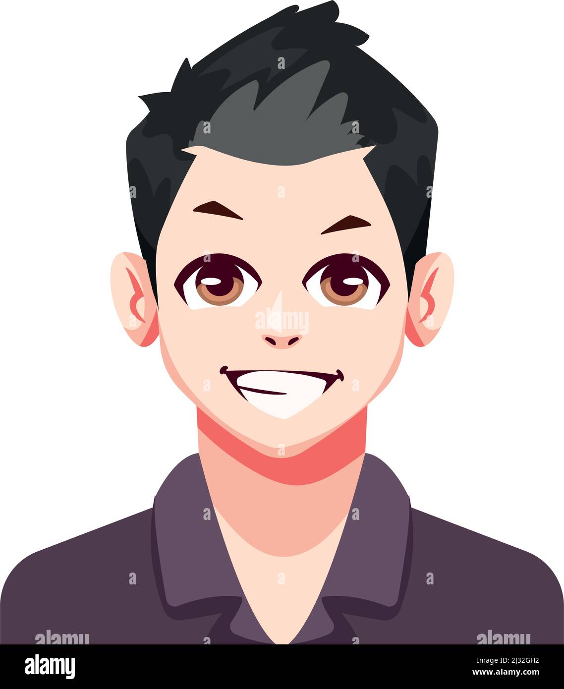 happy man anime style Stock Vector Image & Art - Alamy