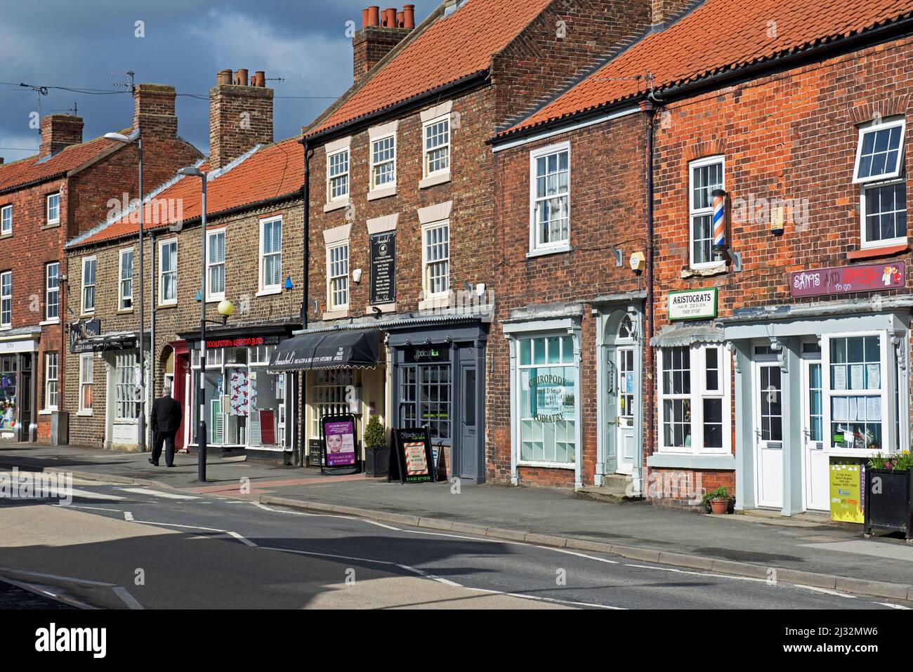 The High Street in Market Weighton, East Yorkshire, England UK Stock