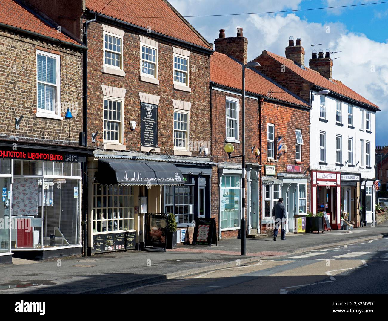 The High Street in Market Weighton, East Yorkshire, England UK Stock