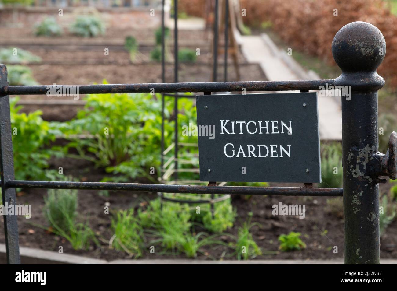 Kitchen Garden slate sign Stock Photo Alamy