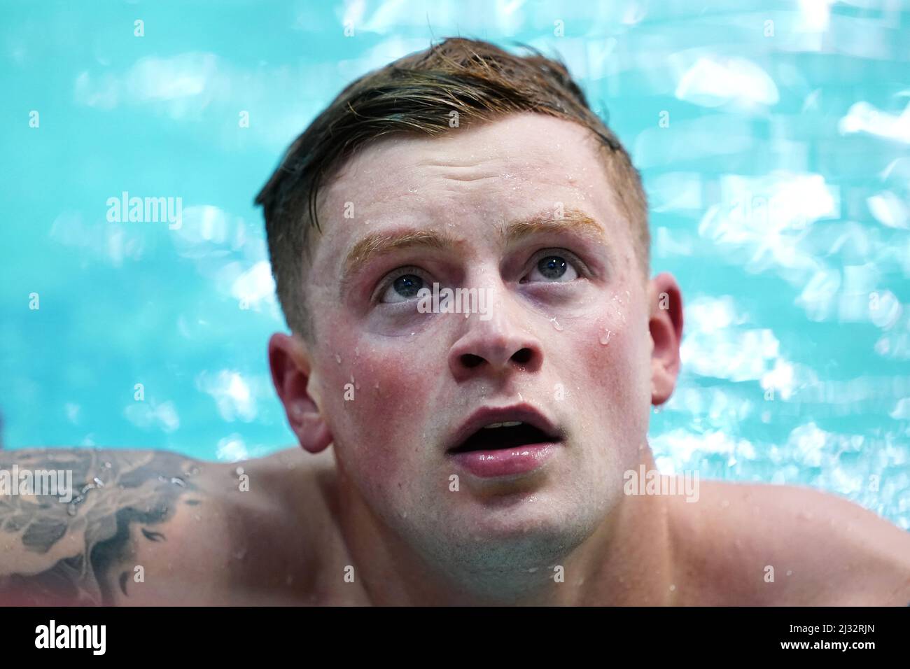 Loughborough NC's Adam Peaty in action during the Men's Open 100m Breaststroke Heats during day one of the 2022 British Swimming Championships at Ponds Forge International Swimming Centre, Sheffield. Picture date: Tuesday April 5, 2022. Stock Photo