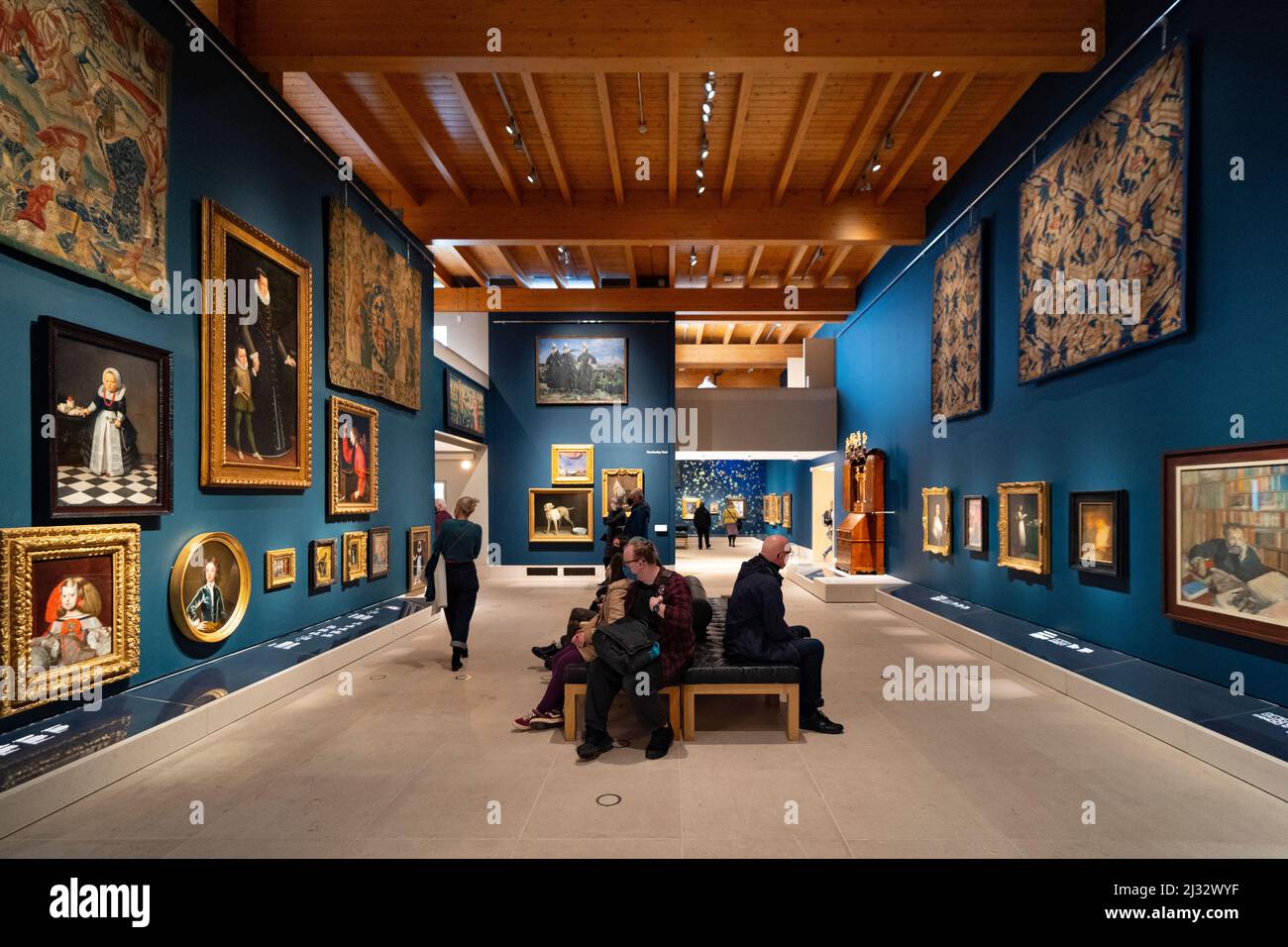 Interior of the Burrell Collection museum in Pollok Park Glasgow after it reopened following an extensive refurbishment. Scotland , UK. Photo; Interio Stock Photo