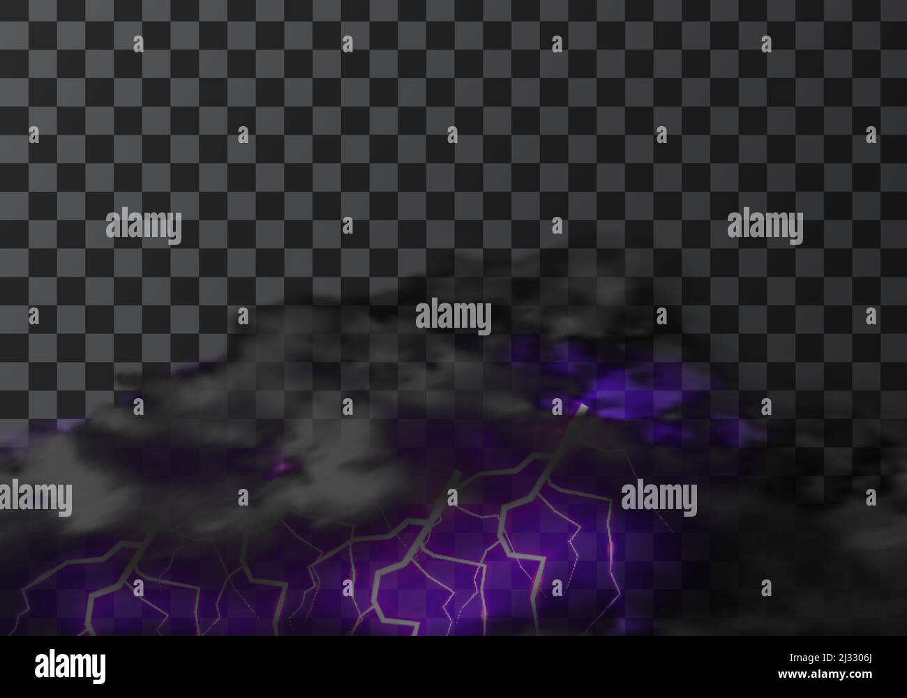 Thunderstorm cloud with lightning weather meteo icon realistic vector ...