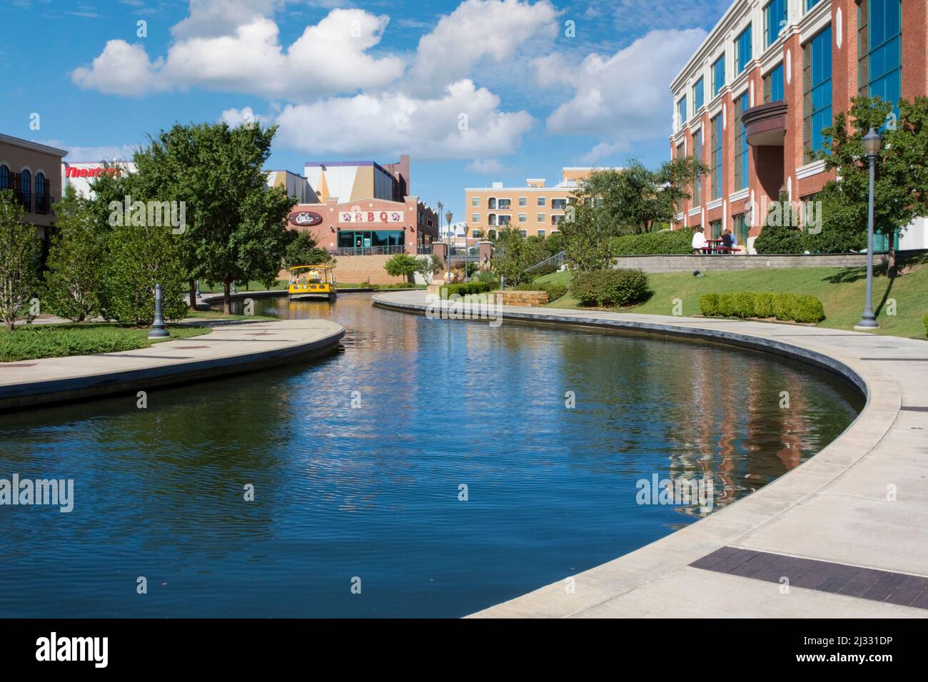 Oklahoma City, Oklahoma, USA.  Bricktown Canal, Water Taxi. Stock Photo