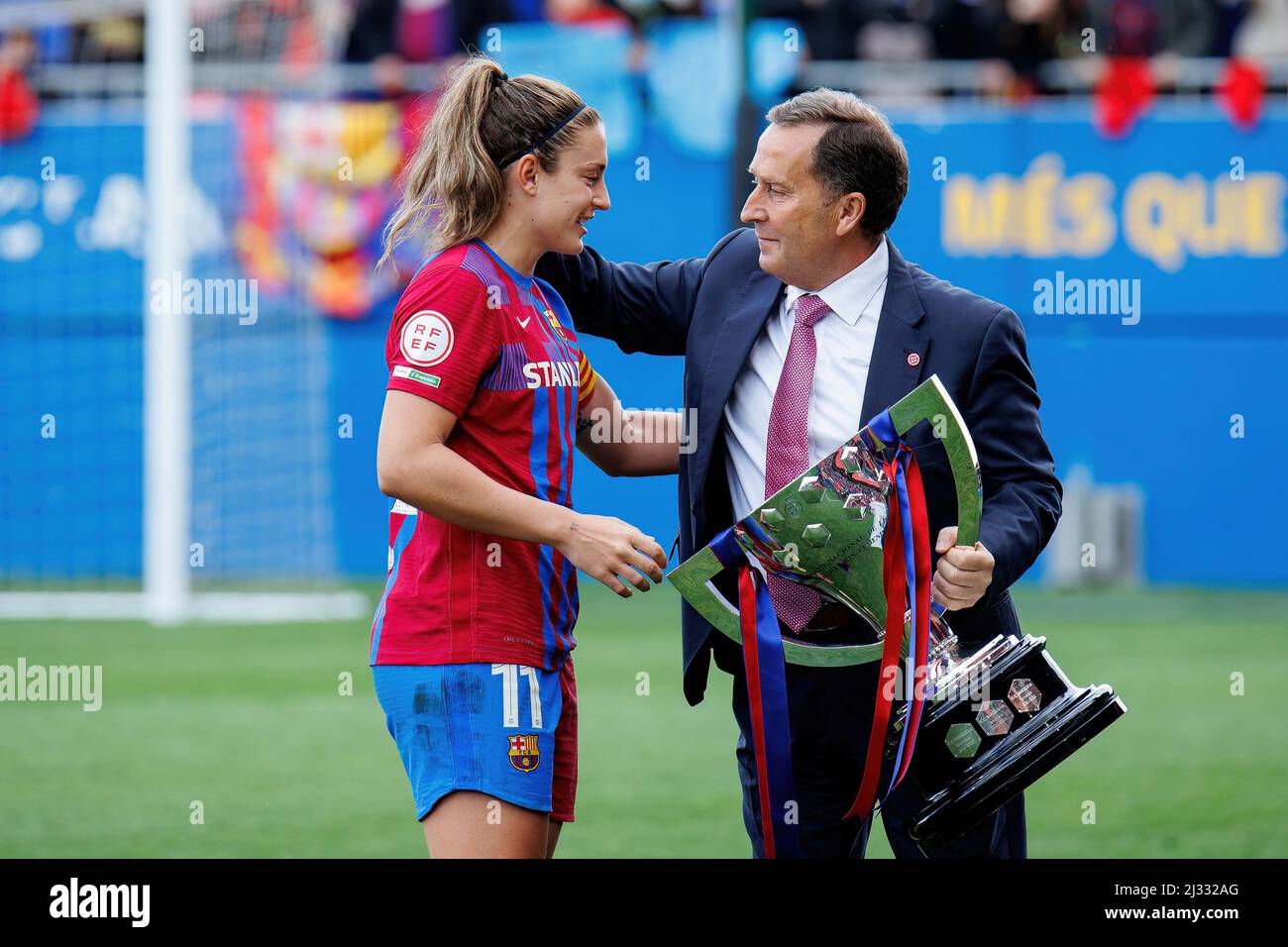 BARCELONA MAR 13 Alexia receives the title from Rafael Del Amo after