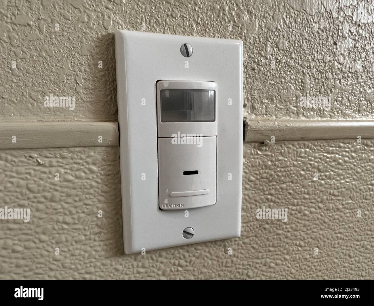 Light switch with motion sensor, a power saving feature, Lafayette,  California, January 21, 2022. Photo courtesy Tech Trends. (Photo by  Gado/Sipa USA Stock Photo - Alamy