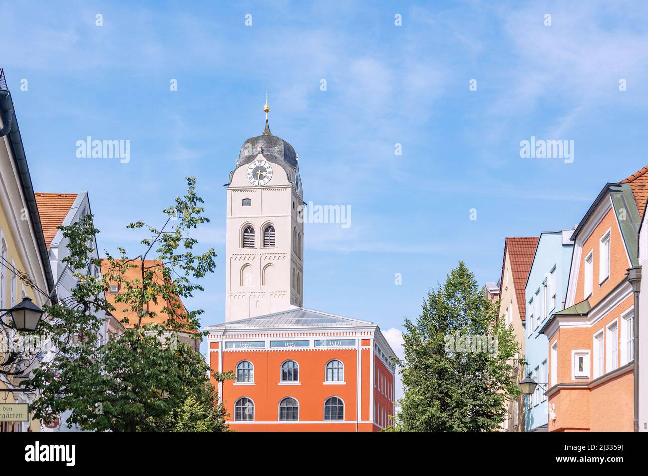 Erding, City Tower, Friedrich-Fischer-Strasse Stock Photo