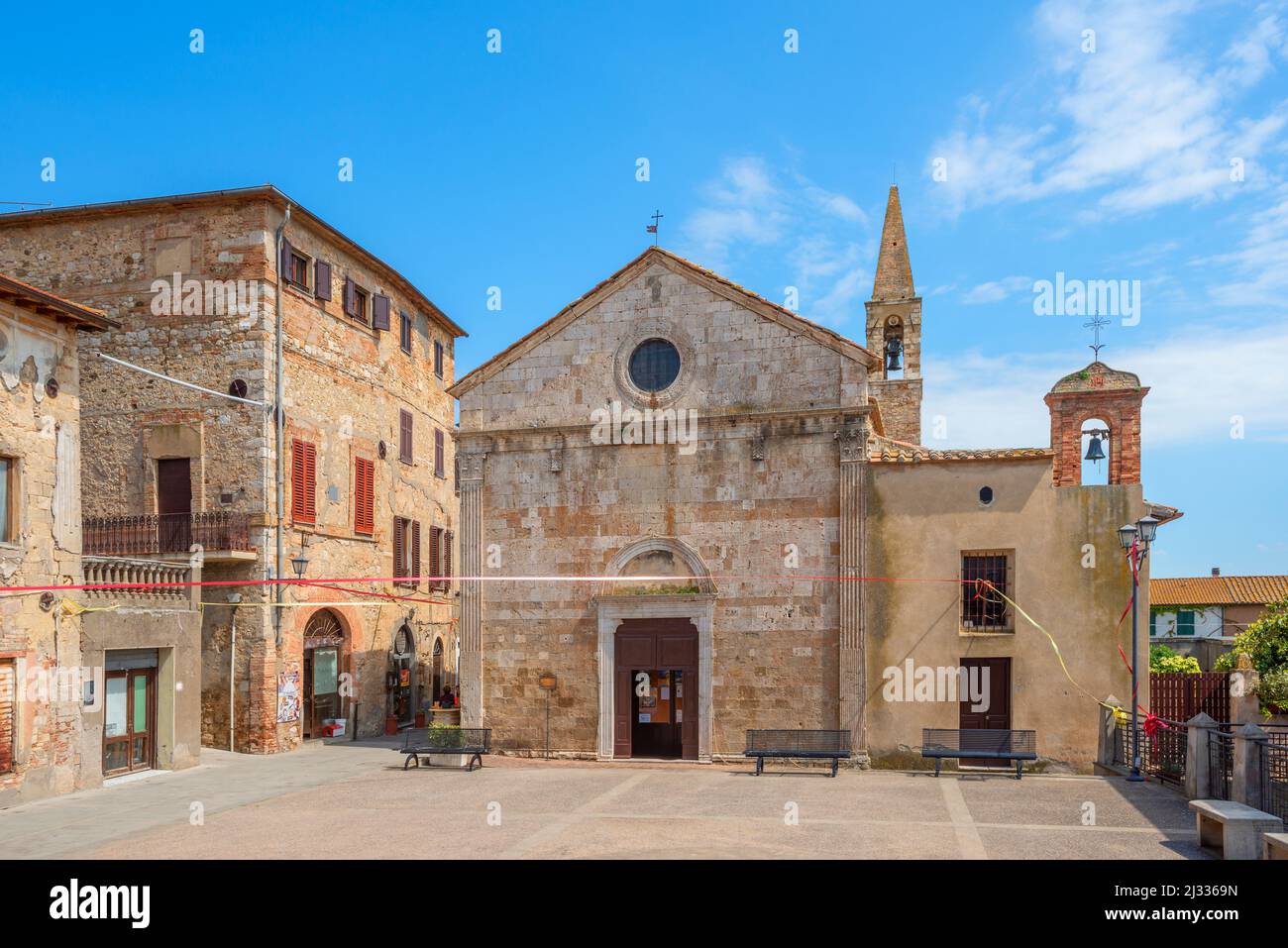 Church Chiesa di San Giovanni Battista, Magliano in Toscana, Maremma, Province of Grosseto, Toscana, Italy Stock Photo